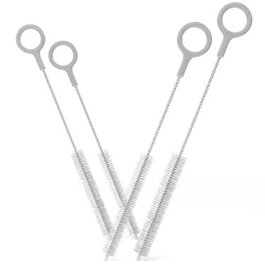 Imagem de Buenalife Conjunto de 4 escovas de limpeza resistentes - limpadores de canudo extralongos para canudos reutilizáveis de metal e plástico, para limpar pequenos espaços, copos com bico, garrafas de água