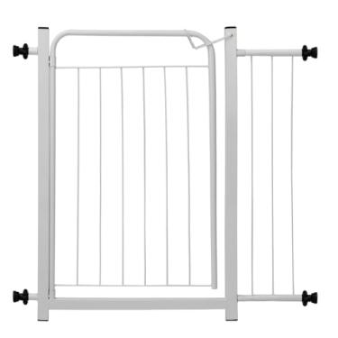 Imagem de Cercado Grade Segurança Bebê Cão Criança Portão Pet Dog Cercado Aço Carbono 84 à 89cm Com Extensor 15cm Branco - Itagold