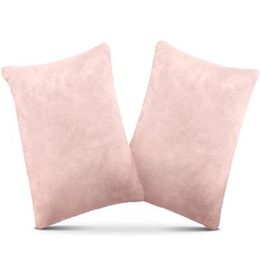 Imagem de 1 MIDDLE ONE Pacote com 2 almofadas pequenas, mini travesseiro de espuma viscoelástica 28 x 18 cm para viagem, dormir, cochilo e pescoço, joelho, suporte lombar, almofada pequena para animais de