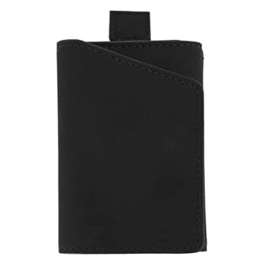Imagem de Carteira minimalista de couro com porta-cartões de crédito, bolsa compacta, multifunções para opção de presente (preto)
