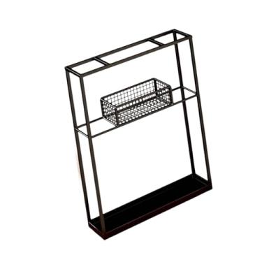 Imagem de menolana Suporte para raquetes de badminton, prateleiras de exposição para raquetes de badminton, acessórios de ferro multiuso, suporte para de tênis para, Preto