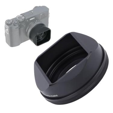 Imagem de Zopsc Capa de Lente de Metal Quadrada Adequada para Fuji X-E5 X100VI Liga de Alumínio Retro Black Camera Shade, Bloqueia Luz Indesejada, Acabamento Fosco, Material de Grau de Aviação, (BLACK)