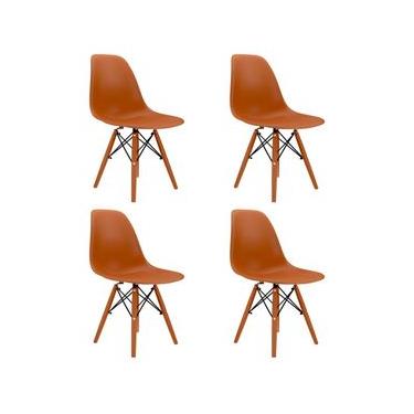 Imagem de Conjunto Com 4 Cadeiras Eames Terracota  Base Em Polipropileno