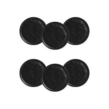 Imagem de Conjunto de Pratos para Pão Porto Brasil Bio Preto Matte - 6 Peças