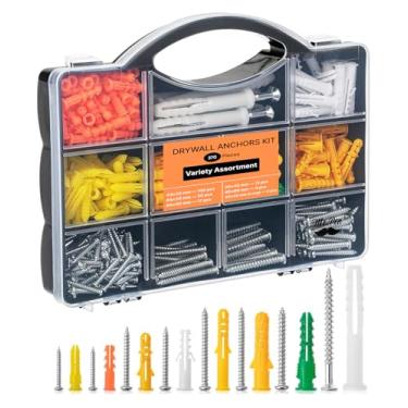 Imagem de Mr. Pen - Buchas e Parafusos de Parede para Drywall, 370 Peças, Kit Sortido, Kit de Buchas de Parede de Plástico para Drywall com Parafusos, Inclui 5 Buchas e Parafusos de Tamanhos Variados Diferentes
