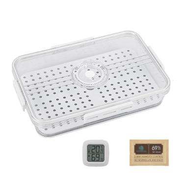 Imagem de Umidor de charuto, caixa de armazenamento de charutos com higrômetro caixa transparente para charutos prateleira de madeira de cedro 30/60/100 charutos (sem charutos) 6