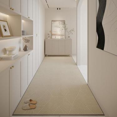 Imagem de HGTRH Tapete de corredor luxuoso moderno abstrato tapete de cozinha, antiderrapante, lavável, tapete de corredor C 120 x 200 cm