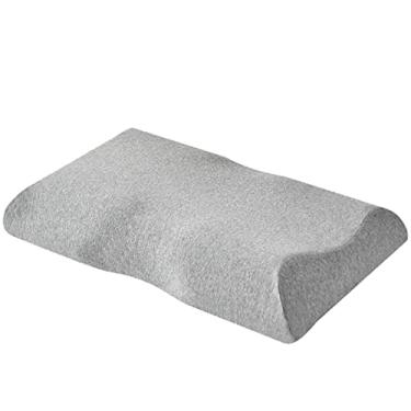 Imagem de SPXMQSS Travesseiros de contorno para dor no pescoço e dorminhoco lateral, travesseiro ergonômico de espuma viscoelástica para dormir em todas as posições, travesseiro ortopédico de pescoço para