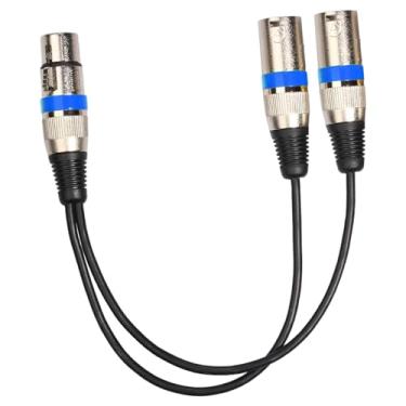 Imagem de Fenteer Cabo divisor de microfone em Y com 1 conector XLR fêmea para 2 conectores XLR macho, Azul