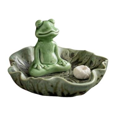 Imagem de IEUDNS Queimador de Incenso Fofo em Formato de Sapo, Porta-incenso de Cerâmica para Mesa de Escritório.