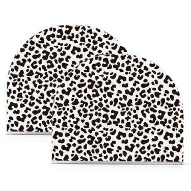 Imagem de Qilmy Porta-guardanapos de acrílico preto e branco com estampa de leopardo, suporte de lenços de mesa independente transparente, dispensador de papel de coquetel para cozinha, jantar, restaurante, bar