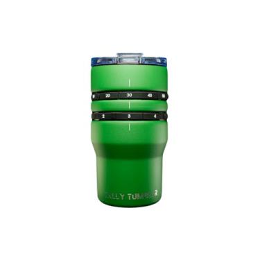 Imagem de Tally Tumbler Refrigerador de latas premium 4 em 1 e copo de pontuação | Serve para todas as latas e garrafas de 355 ml | Sistema de pontuação de anel de golfe e jogo | Aço inoxidável isolado com