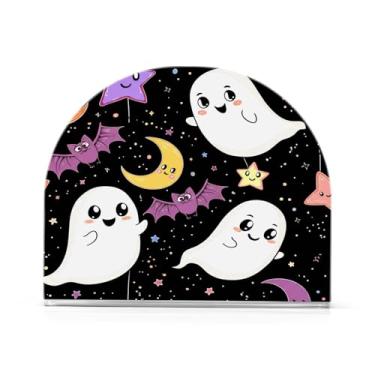 Imagem de JUZIHAI Porta-guardanapos de fantasmas fofos para mesa dispensador de guardanapos de acrílico para mesa suporte de lenços independente para cozinha sala de jantar bar festa decoração de casa