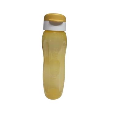 Imagem de Tupperware to Go Eco 1000 ml garrafa de bebida ecológica fácil flip top EcoEasy para garrafa de água gaseificada Aqua Slim Aquaslim XL 1 litro (amarelo branco)