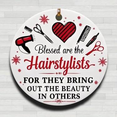 Imagem de Ornamento de cabeleireiros ferramentas de cabelo vintage rústico alumínio metal placa de parede redonda, 20 cm, presentes internos e externos e decoração para casa, escritório, café e fazenda