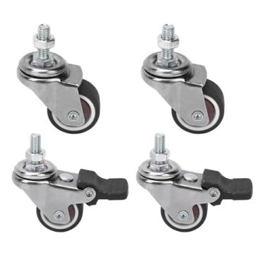 Imagem de Ymiko 4 Pacotes M6x15mm Haste 1 "rodas Giratórias Tpr para Carrinho, Bancada, Gabinete, Rodízios de Substituição de Prateleira para Móveis e Equipamentos