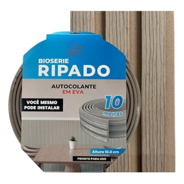 Imagem de Ripado Linear Autocolante Flexível 10m Espessura 1cm Bege Bege