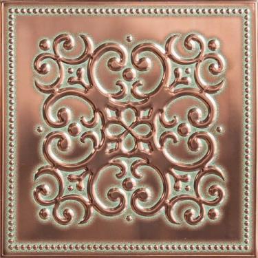 Imagem de Wall Wear Pacote com 10 azulejos de metal – design de cobre pátina de 20,32 cm x 20,32 cm, revestimento de alumínio resistente à água para cozinha, banheiro, teto e projetos DIY