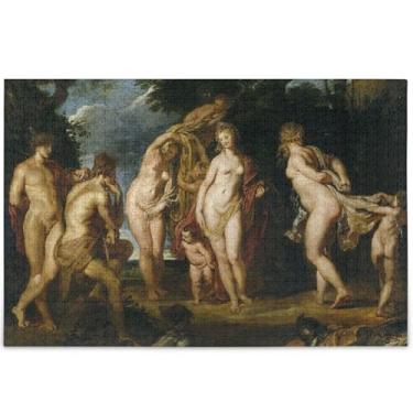 Imagem de Rubens Pintura Julgamento de Paris Quebra-cabeça para adultos 1000 peças desenho animado arte animal natureza grande quebra-cabeça personalizado elefante branco, 75 x 50 cm