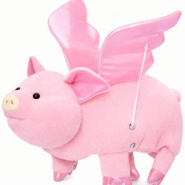 Imagem de Vaulted Skulls & Co Flying Pig Hat | Pig Hat with Wings | Pig Costume Adult | Funny Pig Hat | Piggy Hat w/Flying Wings | Pink | Standard Size