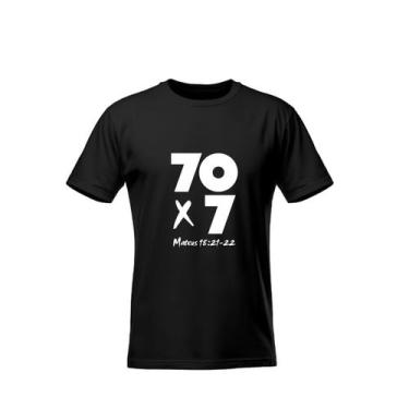 Imagem de Camiseta Cristã 70x7 Perdão Vertical 100% Algodão Premium, Branco, P