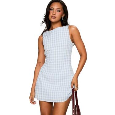 Imagem de Minivestido xadrez azul por Princess Polly, Azul, 42