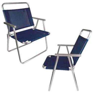 Imagem de Cadeira de Praia e Piscina Oversize 140 KG Alumínio Alta Kit Com 2 Peç