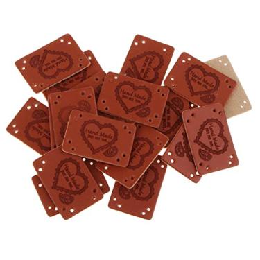 Imagem de 20 peças de couro PU etiqueta de roupas feitas à mão etiquetas em relevo com furos para enfeitar acessórios de malha DIY para jeans, bolsas, sapatos, chapéu, 20 ¡Á30 mm - A3