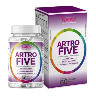 Imagem de Artrofive Colágeno Tipo II, Cálcio, Magnésio, Vitamina D3 e Vitamina K2 60 Caps de 500mg Nataly-Unissex