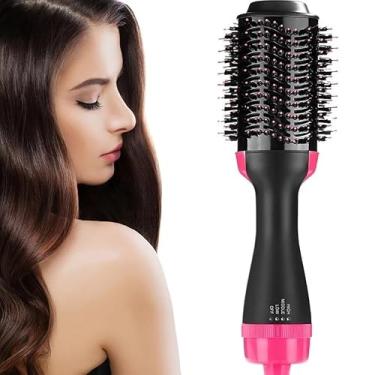 Imagem de Escova Secadora 110V Alisador Elétrica Quente Cabelo Com 3 Em1 Hair Styler