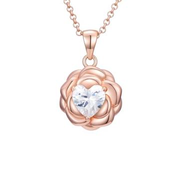 Imagem de IMZM Presentes de Dia dos Namorados para mulheres, pingentes banhados a ouro branco e rosa 18 quilates, joias de aniversário, presentes para esposa, namorada, irmã, mãe, amigas, ela, Medium, Base