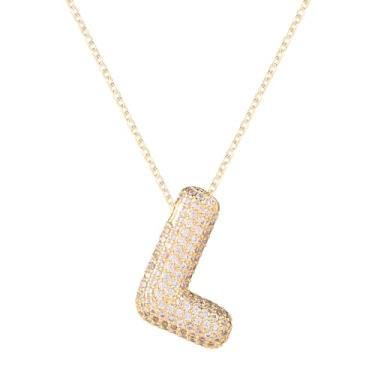 Imagem de Colar feminino, com alfabeto dourado, cristal, personalizado, com letras de diamante, pingente inicial, joia de zircão, presente para amigos adolescentes (G)