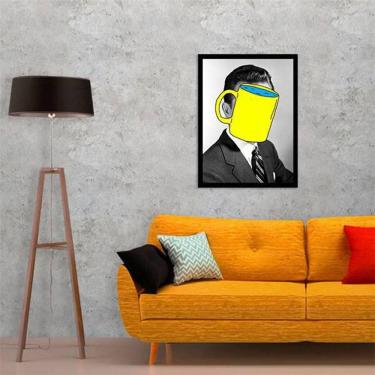 Imagem de Quadro Decorativo Só Penso Em Café 45x34Cm Moldura Preta