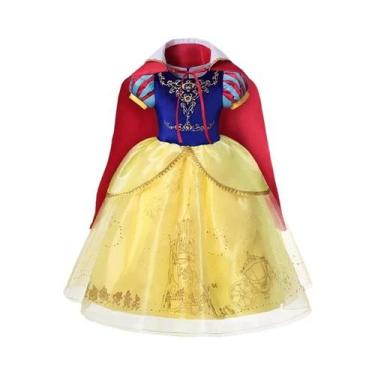 Imagem de Vestido De Princesa Branca De Neve Para Meninas Com Capa, Fantasia De 