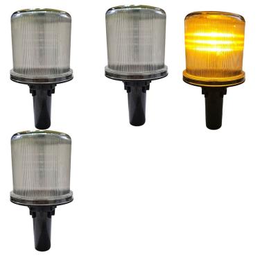 Imagem de Sinalizador Solar Viario Kit 4 Uni  Rodovia Rua Estrada  AlertaCone Emergencia Obra