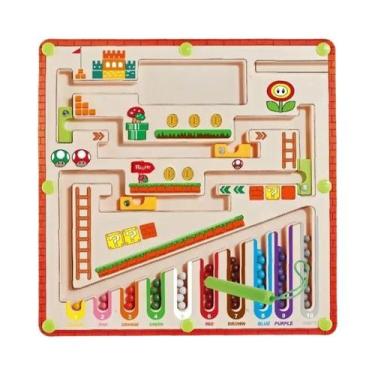 Imagem de Brinquedos Educativos De Labirinto De Números Coloridos Montessori Par