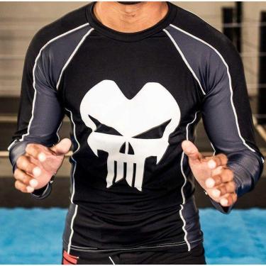 Imagem de Camisa Rash Guard em Lycra - Skull - Predator - Manga Longa -Masculino