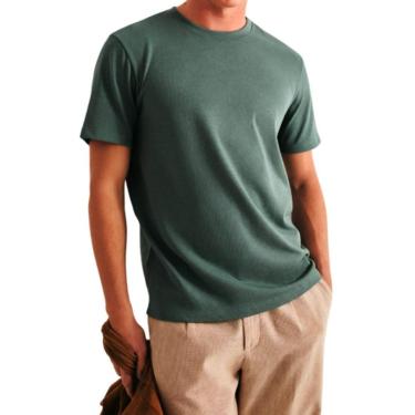 Imagem de Camiseta Masculina Hering MC Algodão Verde Médio LZ5X W0TS-Masculino