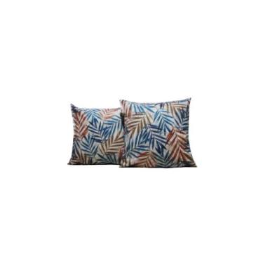 Imagem de Capas Para Almofadas 45 x 45 Estampa Folhas Cor Cobre Conjunto 2 Peças