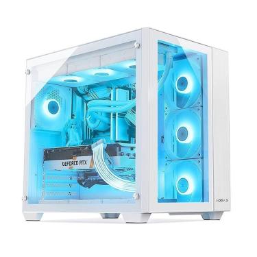 Imagem de Gabinete Gamer Hyrax HGB720, Mid Tower, ATX, Frontral e Lateral Em Vidro Temperado, Sem FANs-HGB720W-Unissex