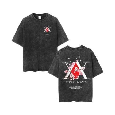 Imagem de Camiseta Masculina Casual Y2K Hunter X Hunter Com Gola Redonda E Manga