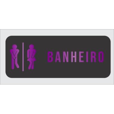 Imagem de Placa de sinalização Banheiro Masculino e Feminino Divertidos em acríl