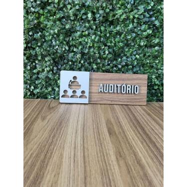 Imagem de Placa de sinalização Auditório em mdf - Realaser store