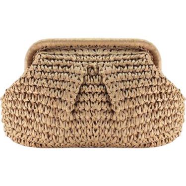 Imagem de Bolsa Feminina De Palha Clutch Festa Alça Corrente Opcional - Lika Bij