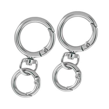 Imagem de Mosquetão Redondo Com Mola, Argolas Em O, Gancho Giratório, Fechos De 