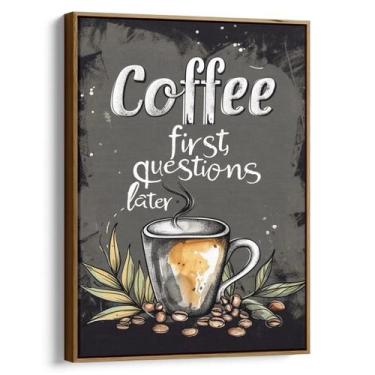 Imagem de Quadro Café Primeiro Perguntas Depois - Mioquadros, 120x80 cm, Tabaco