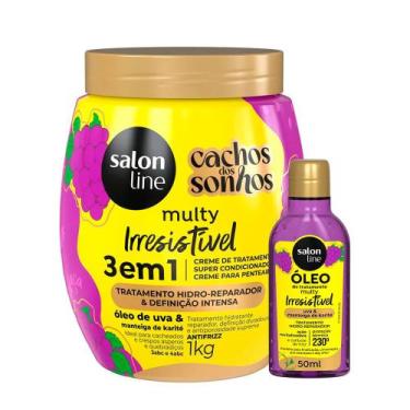 Imagem de Kit Salon Line Cachos Dos Sonhos Multy Irresistível Uva 1kg + Óleo Cap