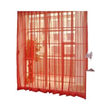 Imagem de Cortinas De Gaze Transparente De Luxo Leve, Cor Sólida, Fácil Instalaç