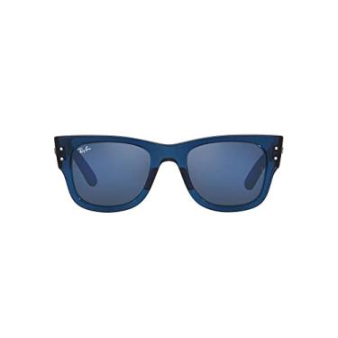 Imagem de Óculos de Sol Ray-Ban Mega Wayfarer 0RB0840S 6638O4 Tam 51 / Azul Escuro - Lentes Azul Espelhado