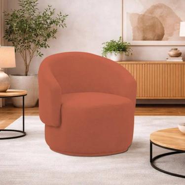 Imagem de Poltrona Decorativa Sala de Estar Recepção Jasmine Terracota